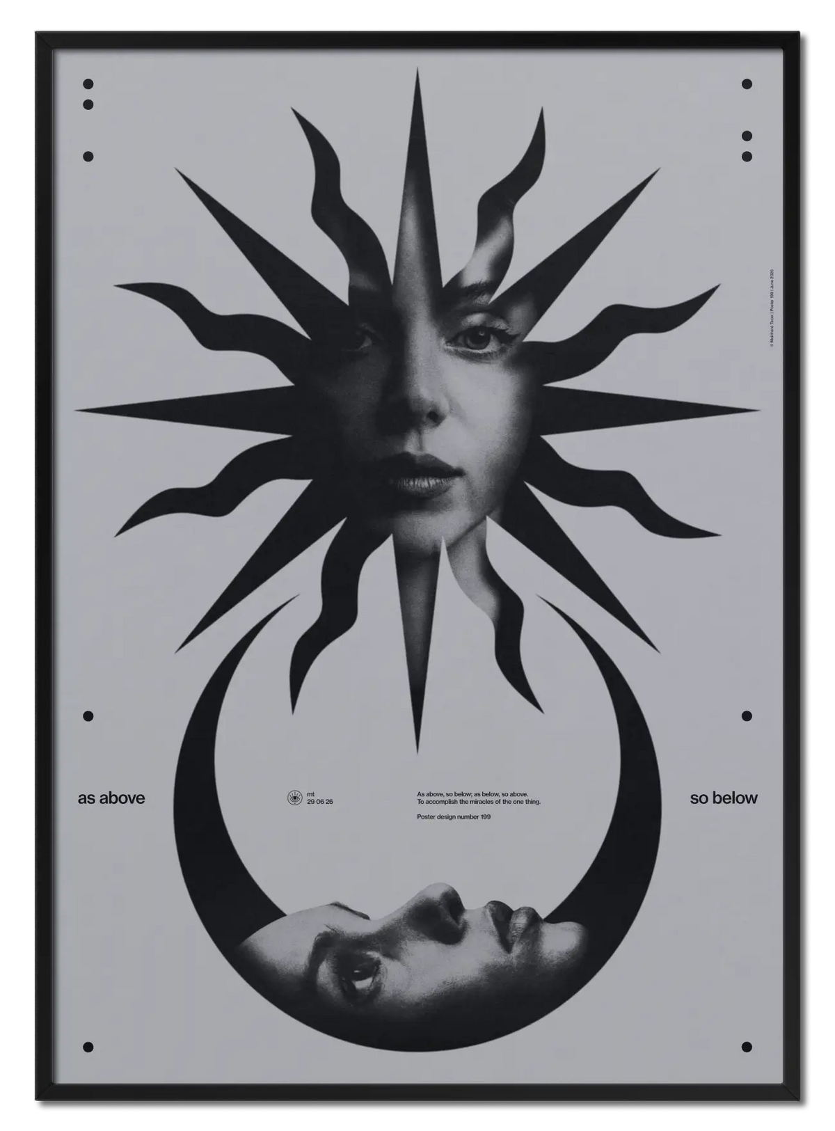 As Above - So Below poster by Meinhard Taxer in black oak frame