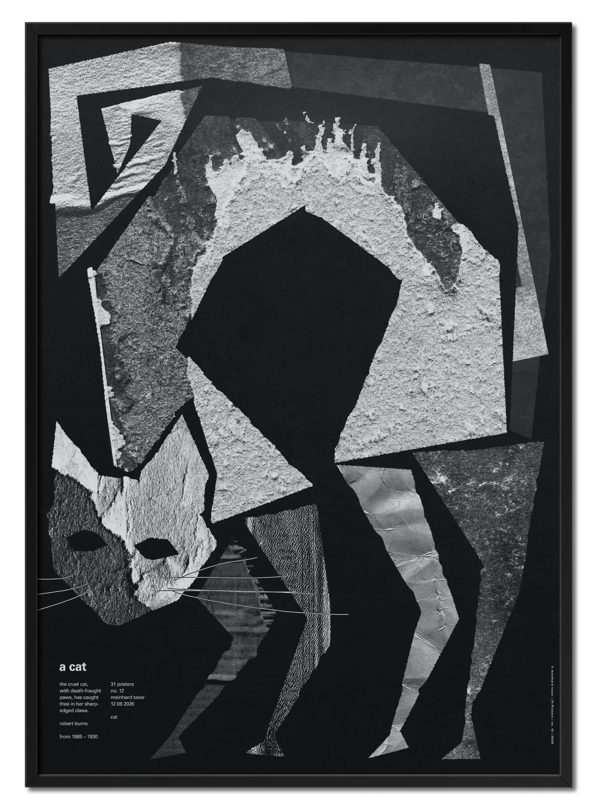 A Cat poster by Meinhard Taxer in black oak frame