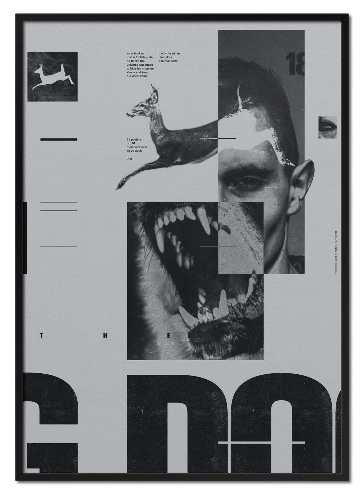 The Dog poster by Meinhard Taxer in black oak frame