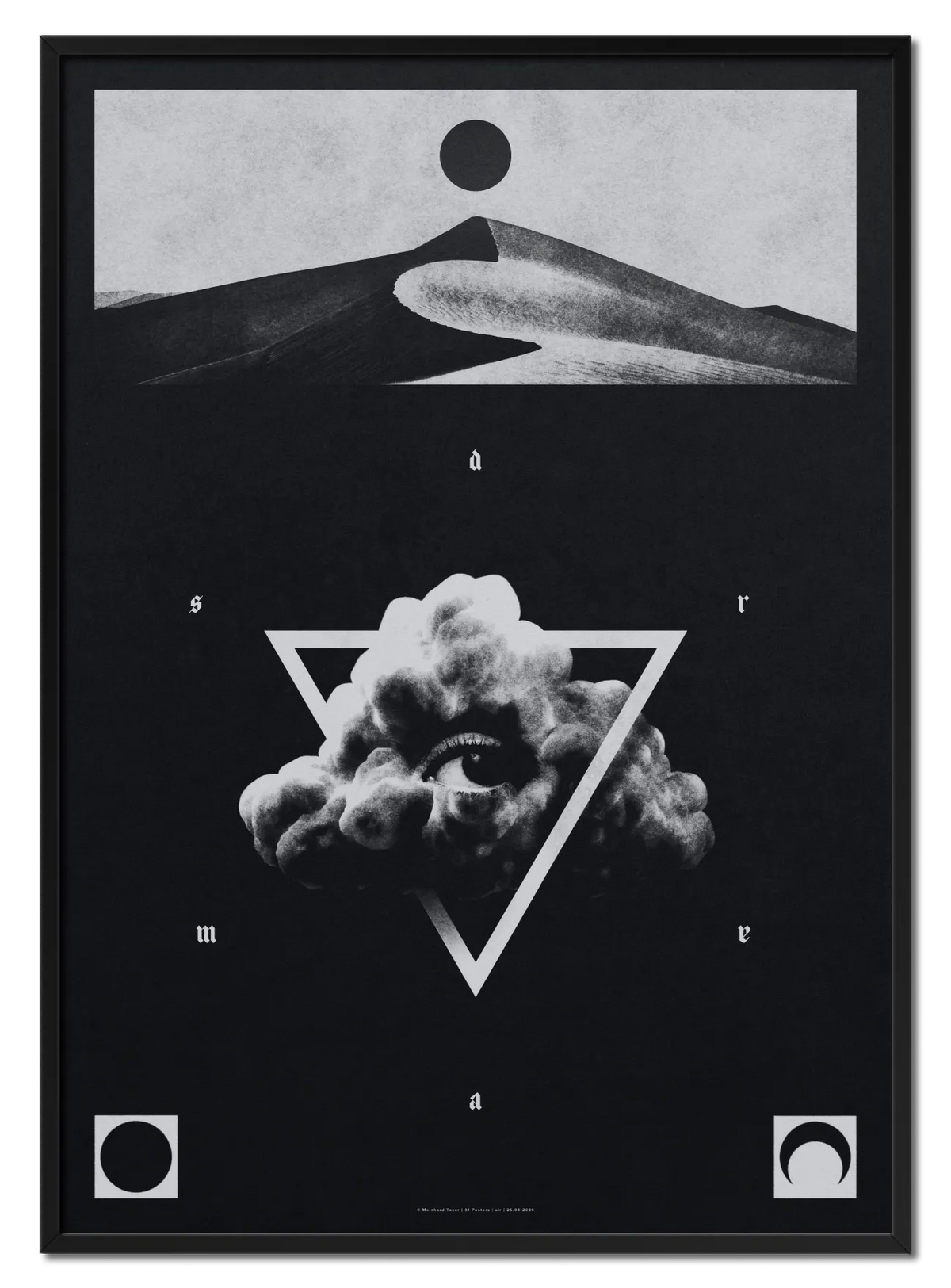 Dreams poster by Meinhard Taxer in black oak frame