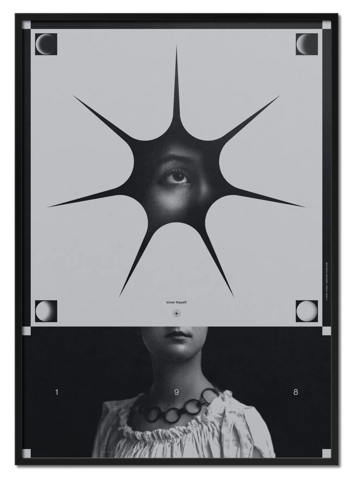 Inward poster by Meinhard Taxer in black oak frame