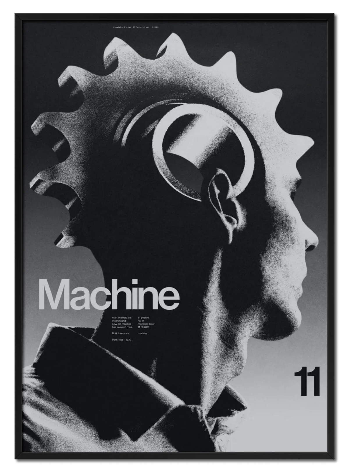 Machine poster by Meinhard Taxer in black oak frame