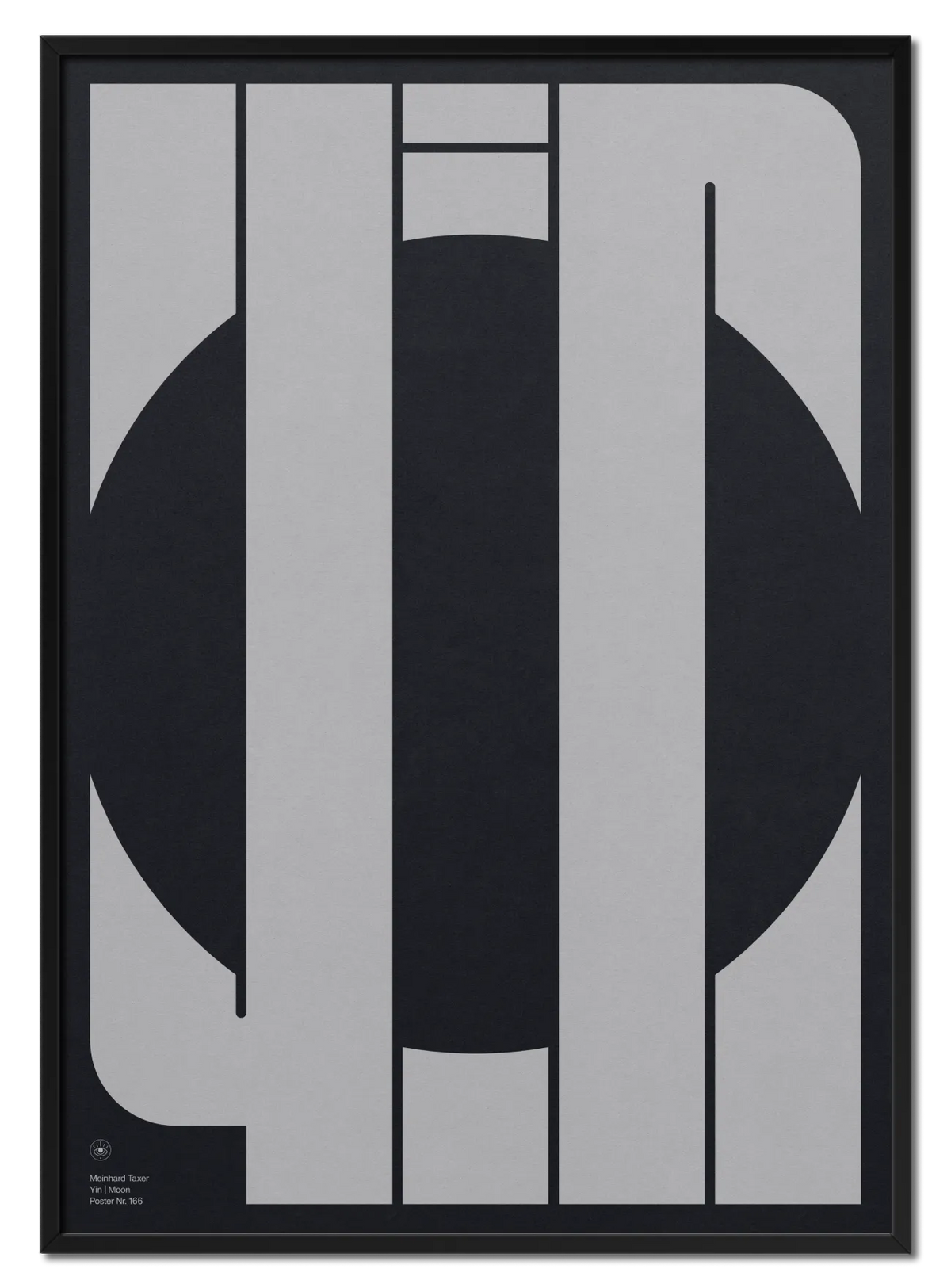 Yin poster in black oak frame